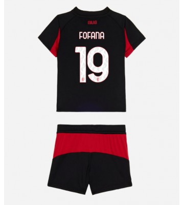 AC Milan Youssouf Fofana #19 Hemmaställ Barn 2025-26 Kortärmad (+ Korta byxor)